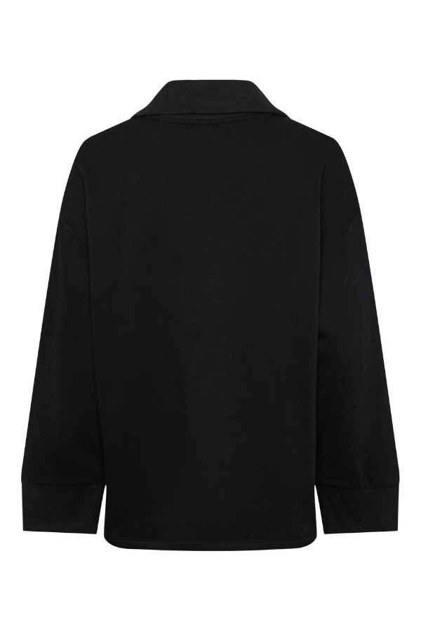 Selina High Neck Zip Sweater - Black