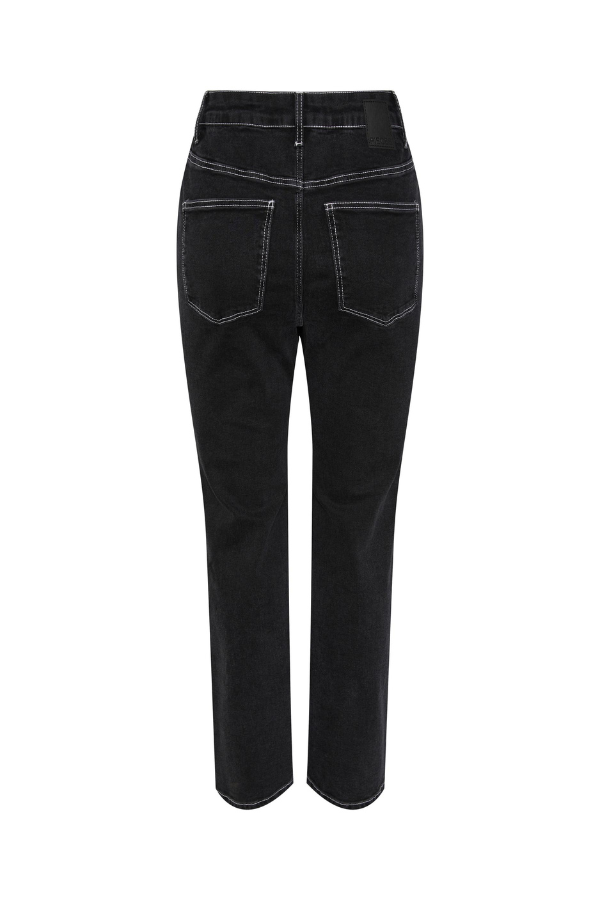 Joella Black Contrast Stitch Jeans
