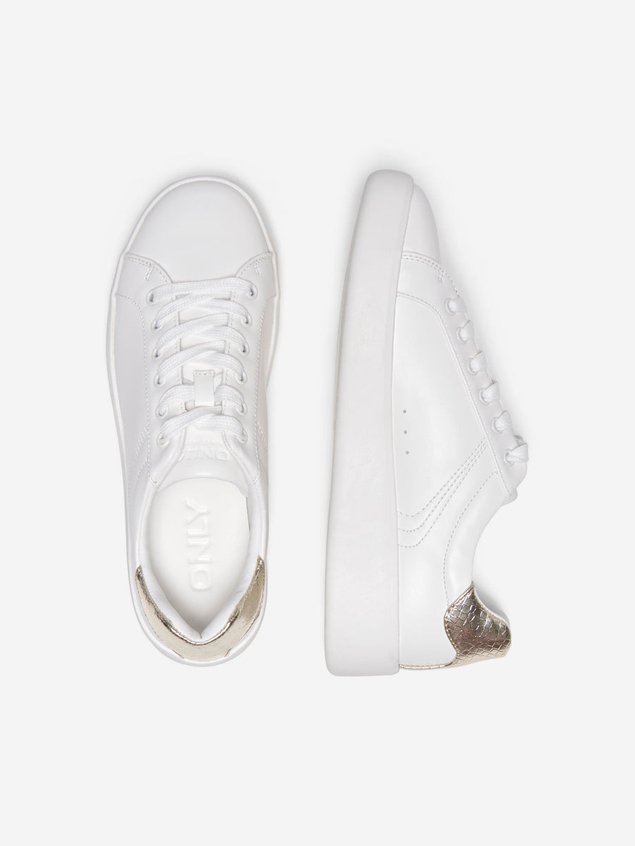 Soul Faux Leather Trainer - White/Gold