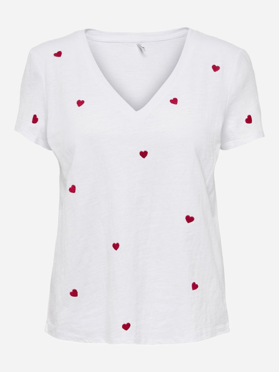 Ketty Embroidered T-Shirt - Hearts