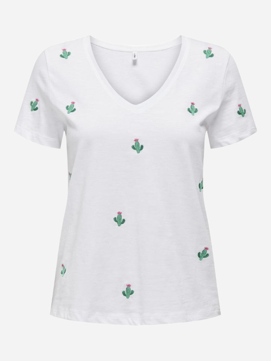 Ketty Embroidered T-Shirt - Cactus