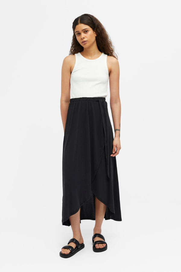 Annie Wrap Jersey Skirt - Black