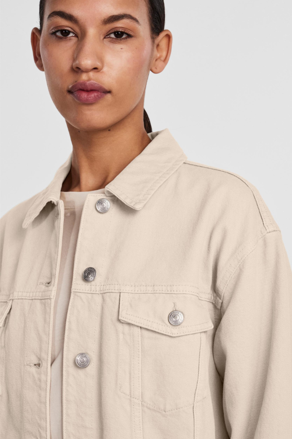 Oversized Denim Jacket - Whitecap Grey